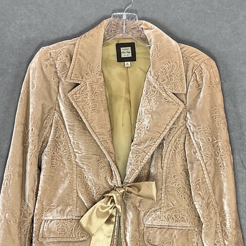 Vintage Old Navy Velvet Embroidery Blazer Jacket Women Sz S Y2K Whimsigoth 90s - Picture 4 of 15
