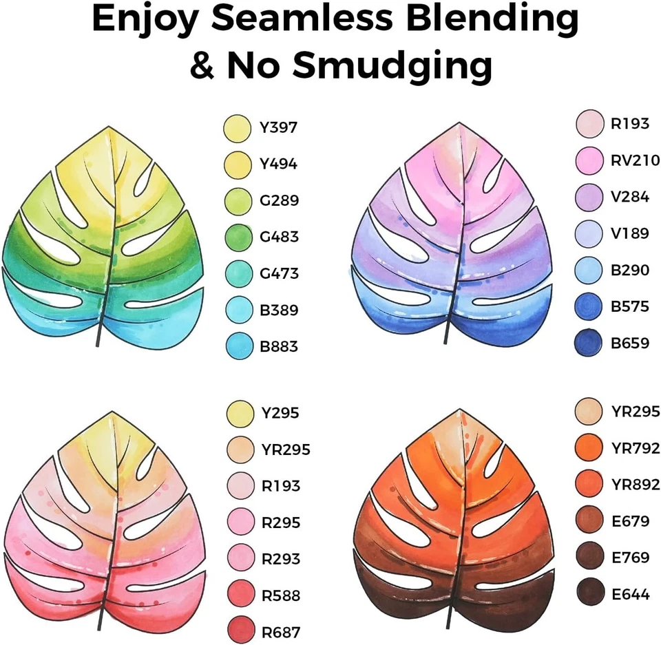 Ohuhu Alcohol Markers 200 Colors - Chisel & Fine Dual Tip Art Drawing Marker Set - Image 4 of 4