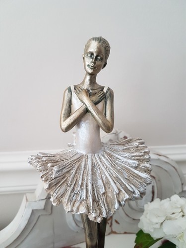 Ballerina stehend - Dekofigur - gold creme altrosa 36 cm - Shabby Chic Landhaus - Bild 3 von 5
