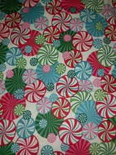 Handmade Bandana PEPPERMINT SWIRLS ~ BIKER/HOLIDAY/CHEER/WINTER