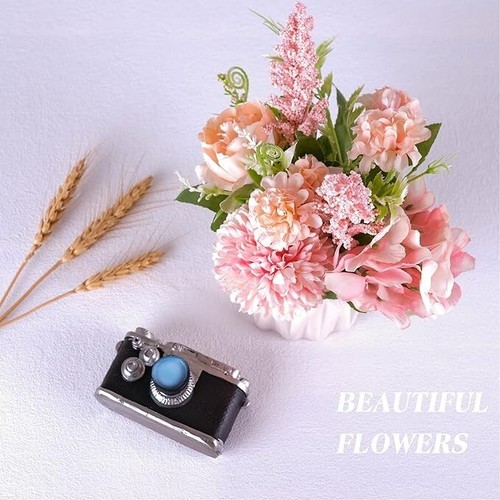 Artificial Potted Pink Hydrangea – Small Ceramic Vase for Home, Office & Desktop - Bild 2 von 5