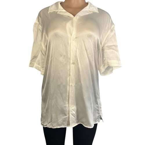 Neu mit Etikett Banana Republic Damenbluse cremefarben 100 % Seide Knopfleiste Größe Medium  - Bild 1 von 10