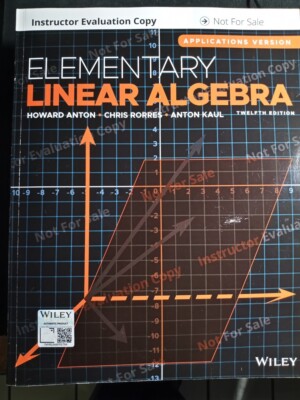 (INSTRUCTOR'S COPY) ELMENTARY LINEAR ALGEBRA APPLICATIONS VERSION PAPERBACK.