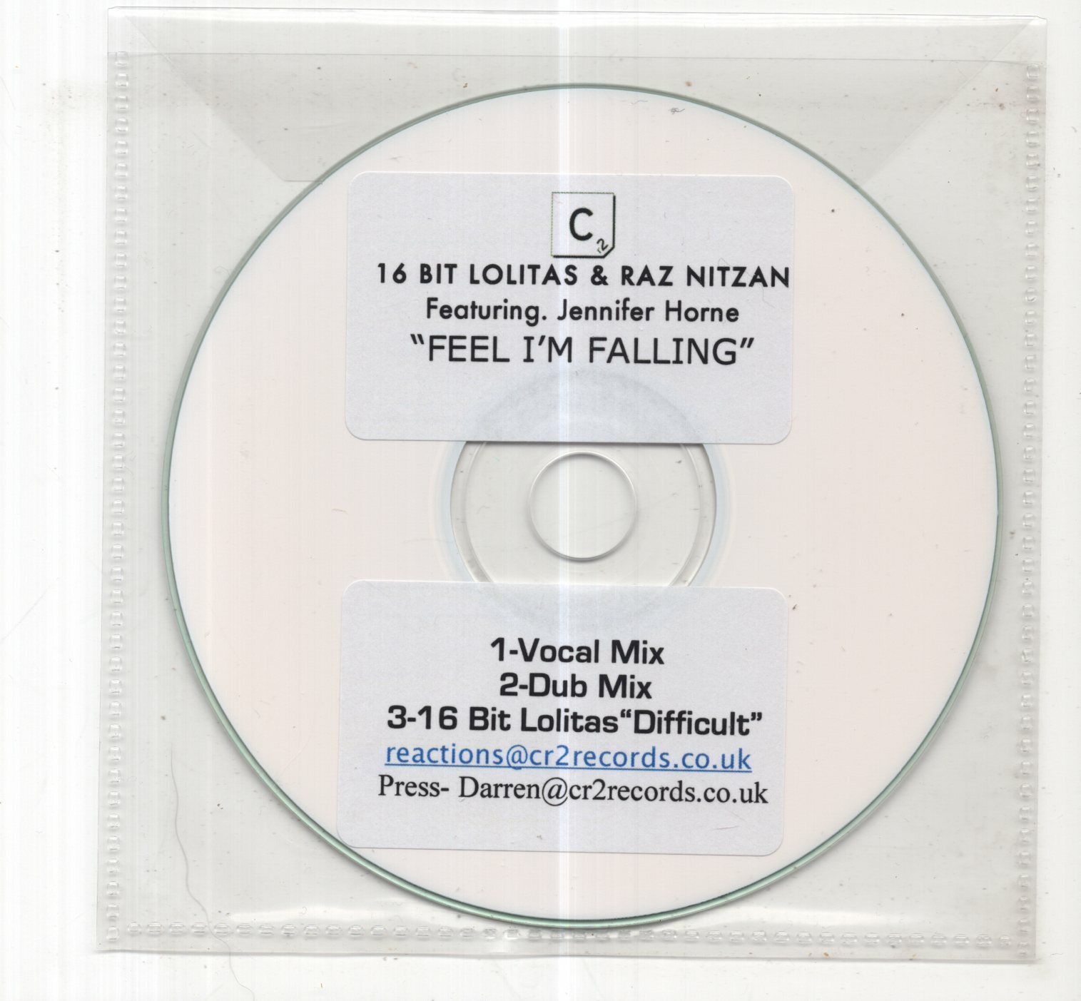 (Jd402) 16 Bit Lolitas & Raz Nitzan, Feel I'm Falling Ft Jennifer Horne - DJ CD