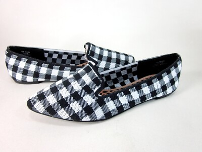 JOURNEE COLLECTION WOMEN'S VICKIE LOAFERS FLATS,BLACK/WHITE PLAID,US SIZE 9,NEW