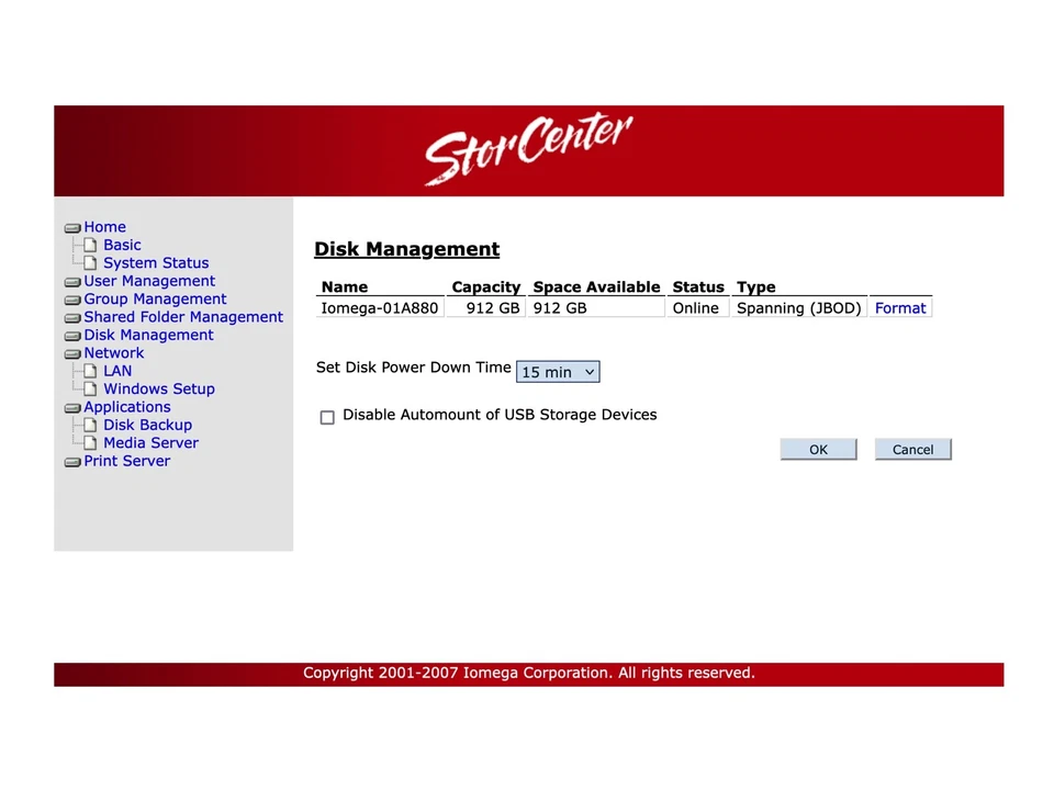 iomega StorCenter NAS network drive gigabit ethernet 1TB 3TB 1-bay SMB1 - Immagine 4 di 4