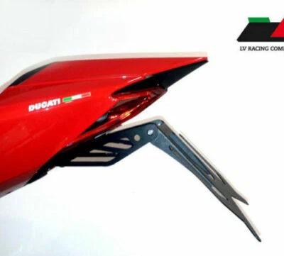 LV RACING PORTATARGA MOTO DUCATI PANIGALE 1198 1299 959 899+Luce targa+frecce sequenziali