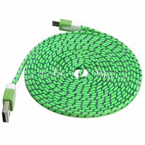 NTJ 6FT LONG Flat Braided Fabric Charger Cable charging for MICRO USB data sync - Picture 8 of 22