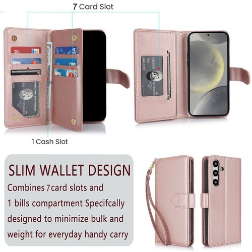 Etui na Samsung S25 S24 S23 S22 S21 Ultra Plus Portfel Karty Skóra Cover - Zdjęcie 68 z 100