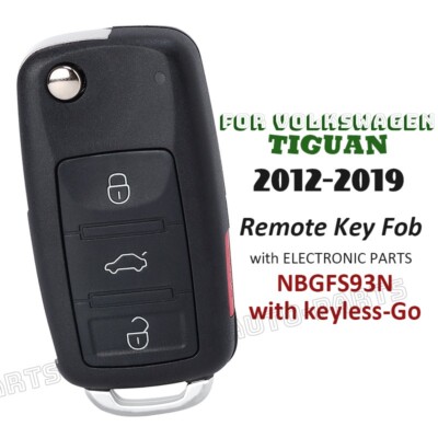 NBGFS93N for VW Volkswagen Tiguan 2012-2019 Flip Keyless-Go Remote Smart Key Fob