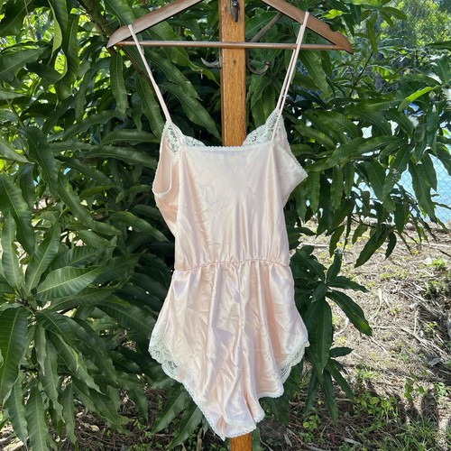 Vintage Teddy Lingerie Pink Cream Lace Farr West Size Medium - Picture 8 of 17
