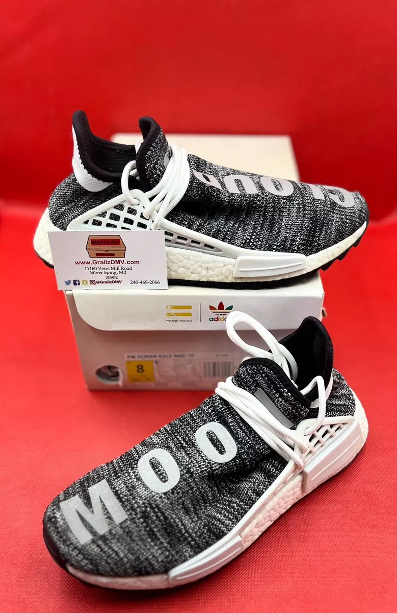 ADIDAS PW Pharrell Williams HUMAN RACE CLOUD MOON Black Grey White 10 5 US