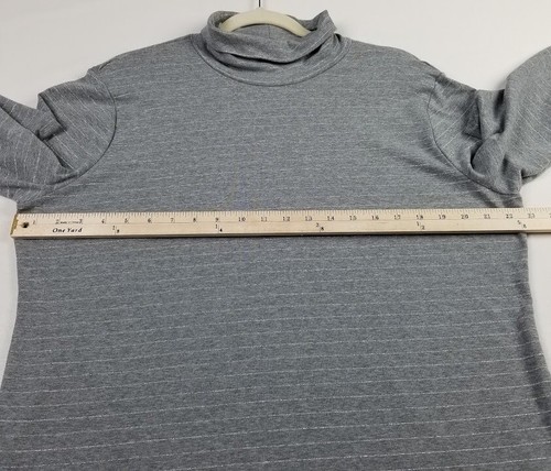 Time and Tru Top Women 3XL XXXL Gray Stripes Long Sleeve Turtleneck Stretch Knit - Picture 7 of 10