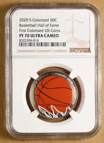 2020 S Basketball Hall of Fame Colorized Commemorative Half Dollar NGC PF 70 Ult