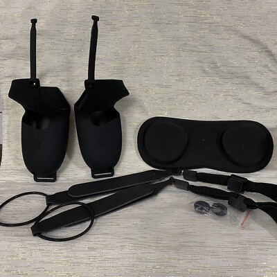 VR Controller Grips Cover Anti-Throw Knuckle Strap + VR Face Cushion Black
