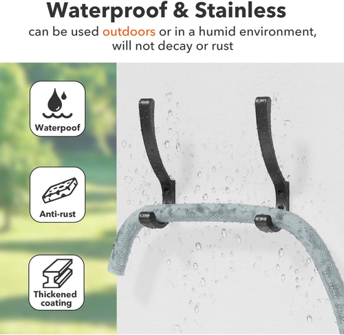 4 Pack Large Wall Hooks for Hanging Heavy Duty, Black Coat Hooks for Wall, Coat - Picture 4 of 12
