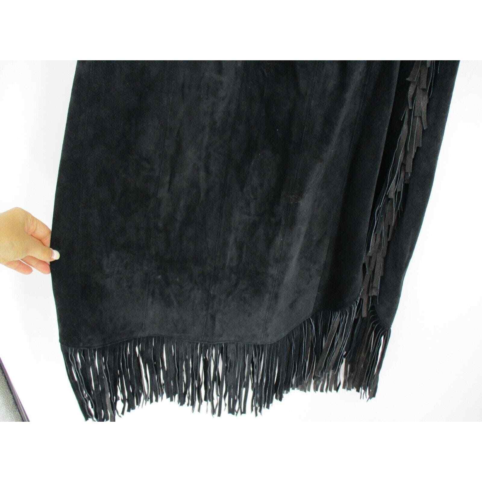 Vintage Arella Skirt Womens Small Fringe Suede Le… - image 8