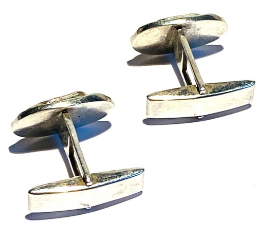 VINTAGE SILVER GOLD TONE MODERNIST BRUTALIST ARTISAN CUFFLINKS - 第 7/8 張圖片