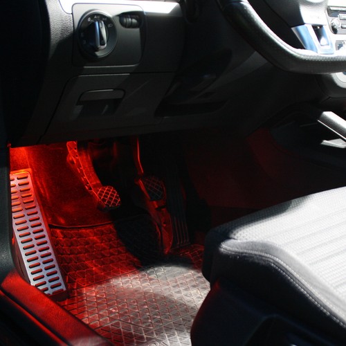 2x LED Footwell Lighting Module - VW Golf 5 6 7 Passat Polo Cc White Blue Mod B - Picture 4 of 6