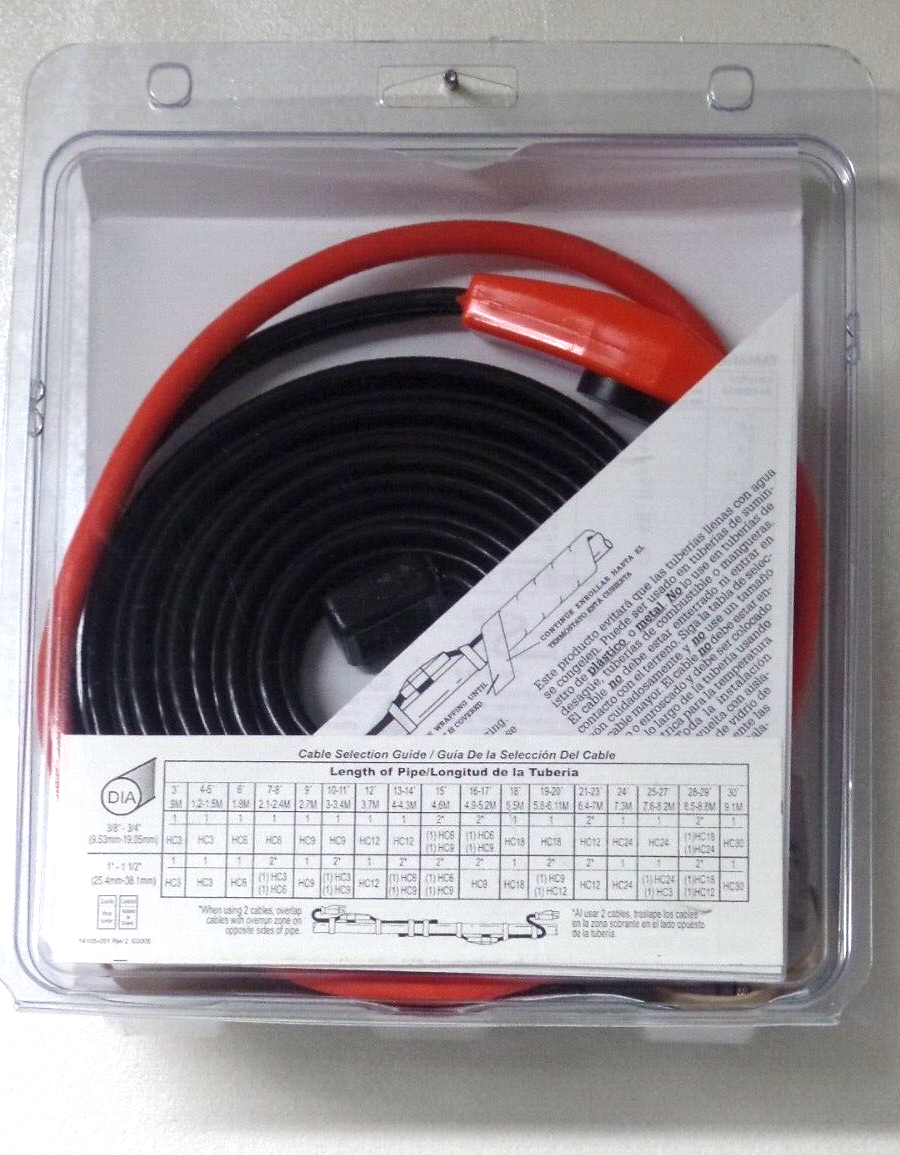 NEW Frost King Electric Water Pipe Heat Cable (12 ft.) HC12 77578015668