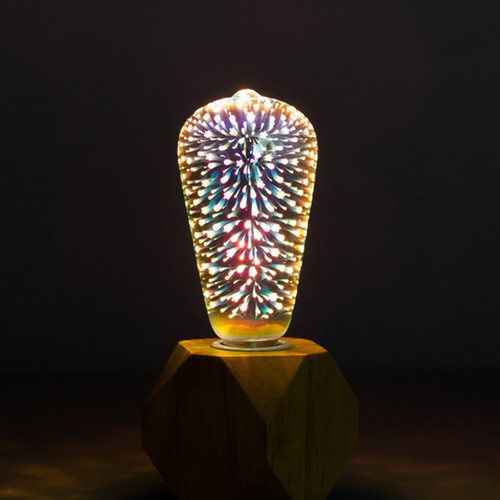 4.5W Vintage Edison Bulb 3D Colorful Firework Light Bulb Star Shine Decoration - Picture 24 of 30