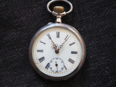 Silberne (0,800) MINERVA  HERREN-TASCHENUHR, ca. 1900