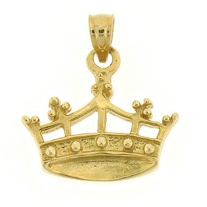 New 14k Yellow Gold Crown Pendant | eBay