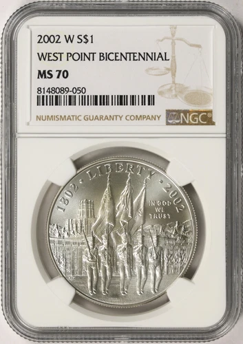 2002-W West Point Bicentennial $1 Commemorative Dollar NGC MS70