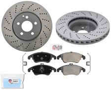 Drilled Front Brake Disc Rotors Pads for 10-16 Mercedes E350 WITH sport package