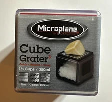 Microplane Cube Multi Grater 3 Blades Fine Coarse & Stainless Ribbon - Red  NEW