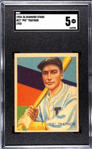 1934 Diamond Stars #27 Pie Traynor SGC 5 PIttsburgh Pirates HOF Baseball Card