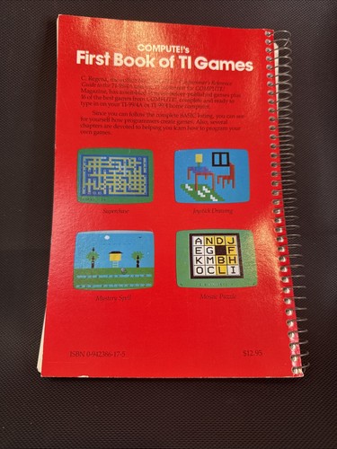 New TI-99/4A TI99 COMPUTE! First Book of TI GAMES Programs Manual - 第 2/6 張圖片