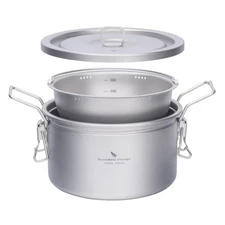 Boundless Voyage Titanium Pot Multifunctional Rice Cooker 2L+0.9L Pot Set Ult...