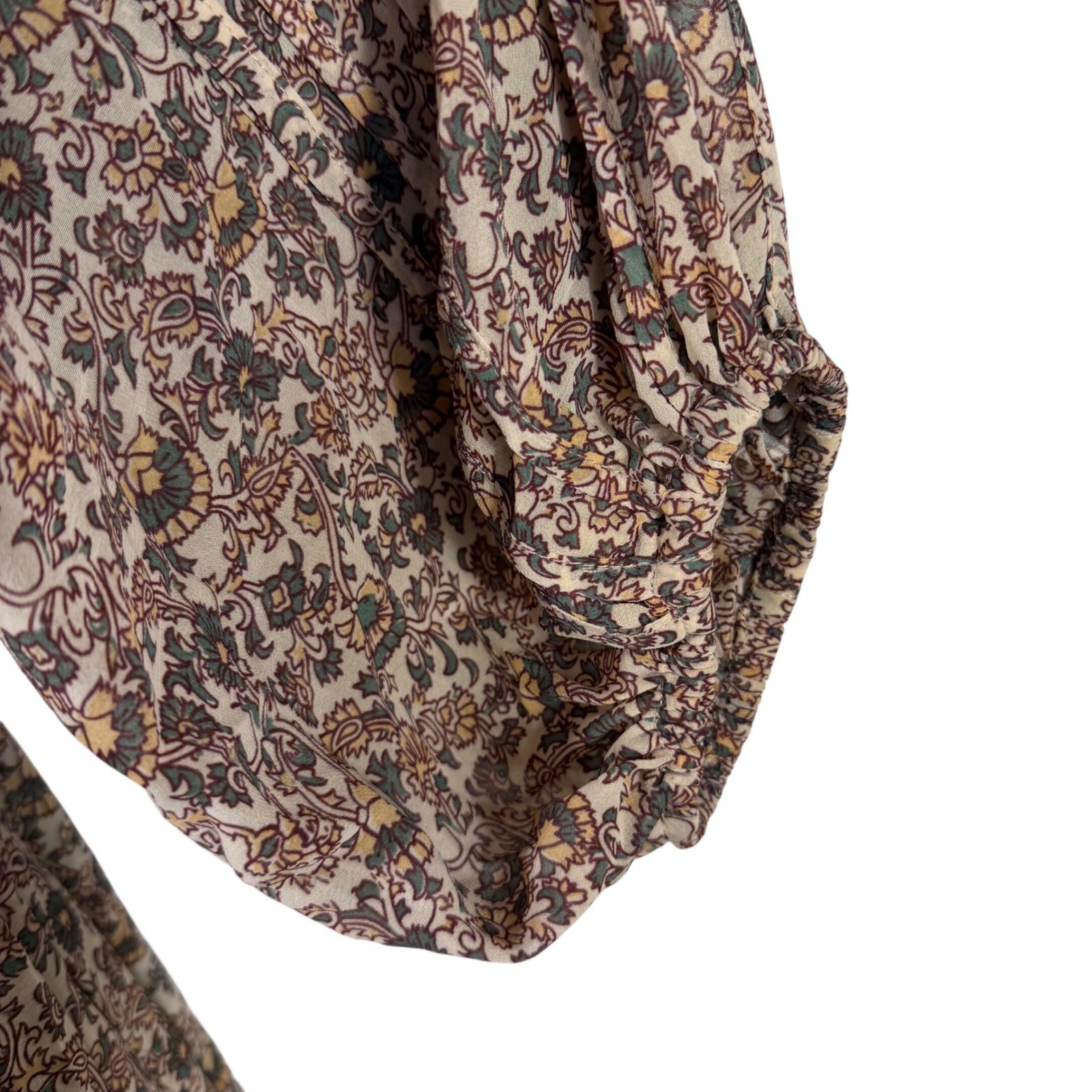 O.P.T Tuckernuck Floral Boho Ruffle Long Sleeve Mini Dress Tie Waist Medium Boho