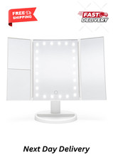Rio 24 LED Tri-Fold Makeup Mirror with Touch Dimmable 18L x 30W cm, White