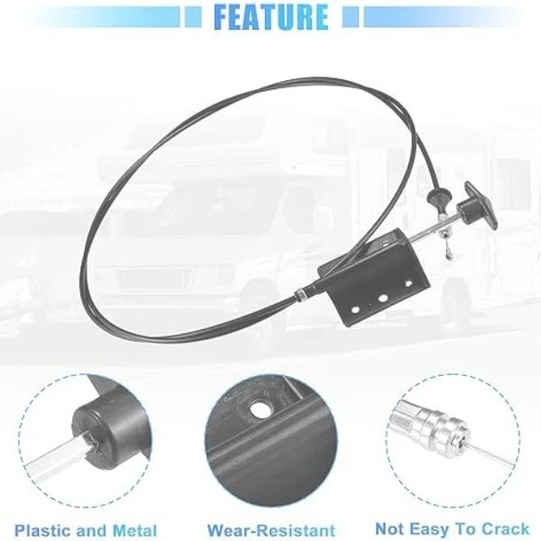 Pack of 1 For Dodge D150 D250 W150 W250 Ramcharger 81-93 Hood Release Cable New. - Image 3 of 4