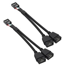2PCS Motherboard USB Header Splitter 9Pin to Dual