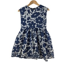 Uniqlo X Marimekko Dress Girls 9-10 Years Blue Floral Print Pockets 133694