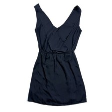 Tobi Little Black Dress S Mini Elastic Waist Deep V Neck Back Tank Fit & Flare
