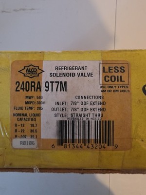 ALCO Controls 240RA 9T7M Refrigerant Solenoid Valve 7/8'' ODF NOS Less Coil