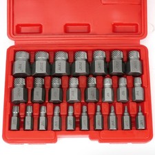 25pcs Easy Out Screws Bolt Extractor Socket Set Hex Head Rounded Bolt Remover UK
