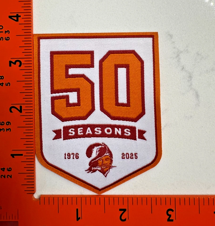 Tampa Bay Buccaneers 50th Anniversary Iron/Sew-On Jersey Patch Football