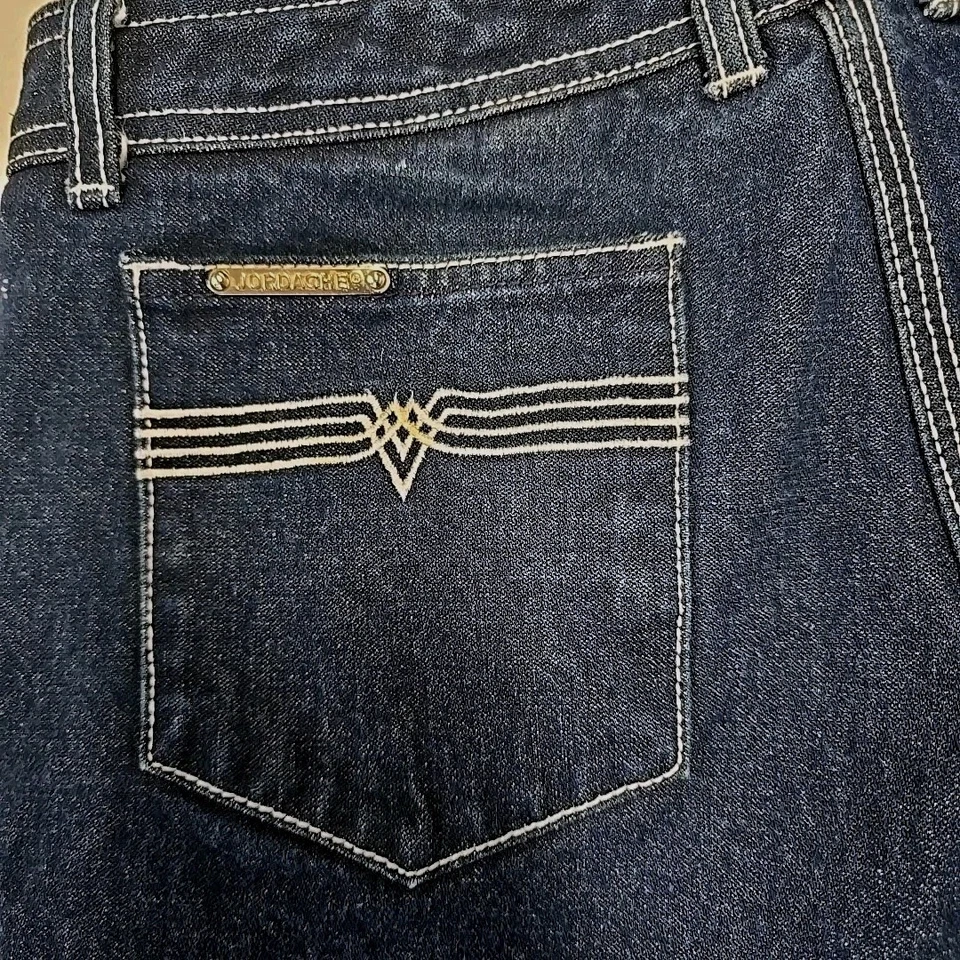 Винтажные прямые джинсы унисекс 80-х JORDACHE Horsehead высокая талия 32x32 ковбойские - Изображение 3 из 4