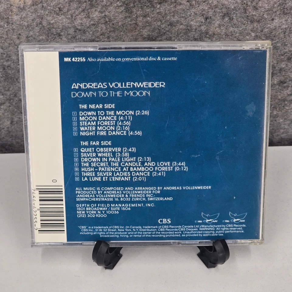 Andreas Vollenweider Down to the Moon CD Album CBS Records New Age Harp - Image 2 of 4