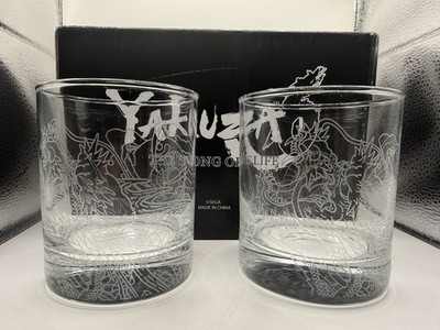 Yakuza 6 Kiryu's Dragon Tattoo Symbol Bar Glasses 2 Set Collector's Edition SEGA