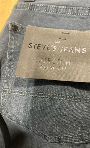 NWT Steve's Jeans Mens Blue Slim Fit Stretch Skinny Leg Denim Jeans Size 28x30 - Picture 6 of 10