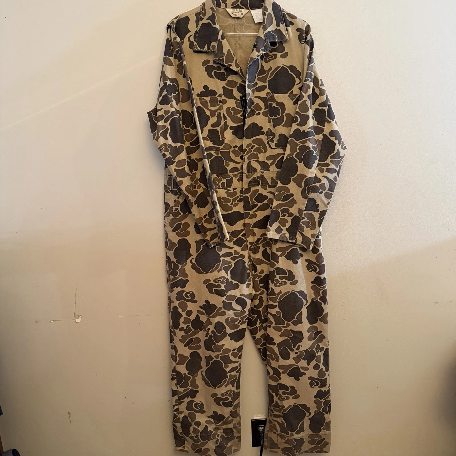 Cabela's Men's Brush Camo Cotton Hunting Coveralls Brown Beige Large Regular