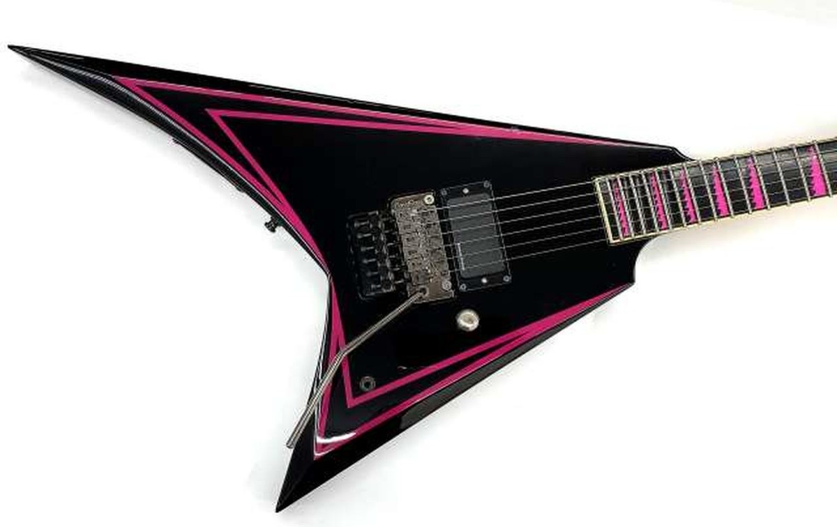 EDWARDS E-ALEXI Pink Sawtooth V Electric Guitar Floyd Rose