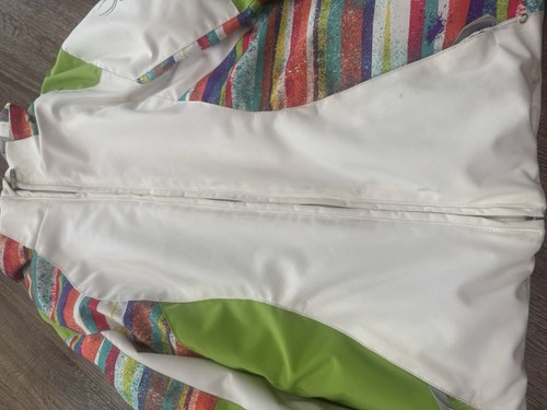 Spyder Girls Size 6 Small To Tall Ski Jacket- White/Green Multicolor - Picture 2 of 7