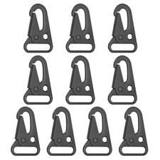 10Pcs 1" 25mm Enlarged Mouth Clips Sling Clasp Hook, Black